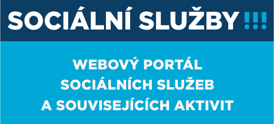 Obrázek s nápisem Sociální služby - webový portál sociálních služeb a souvisejících aktivit